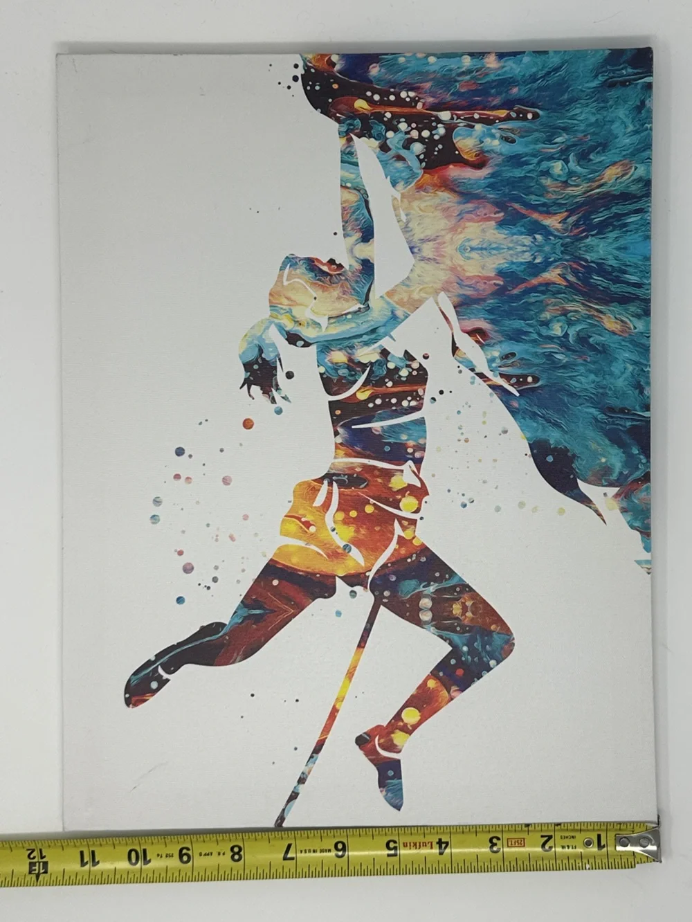 Wall art - canvas wall art - Watercolor look - Colorful rock climbing girl 12x15